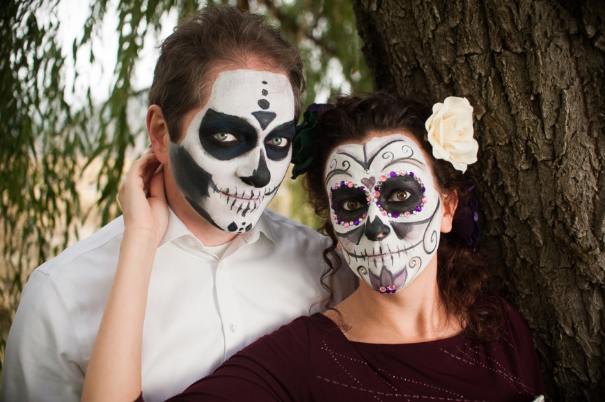 day of the dead makeup, sugar skull couple, day of the dead couple